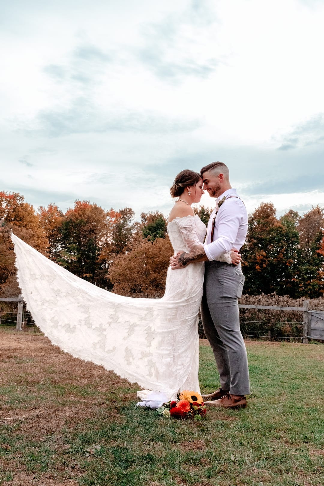 Cass Fall Wedding — Veil & Fall Foliage
